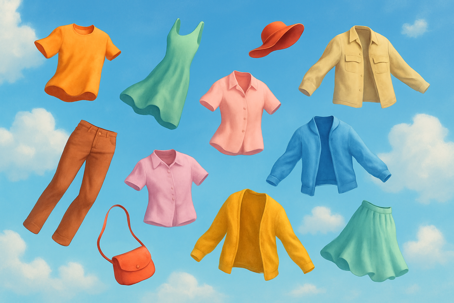 All clothings are in sky